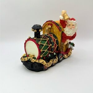 Vintage Santa Claus Train Figurine Musical Decoration 4.5”x5”x3”
